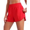 CRZ YOGA Pantaloncini Delfino Sportivi 7cm | Vita Alta, Fodera Rete, Asciugatura Rapida, Leggero, Una Tasca con Cerniera, per Donna