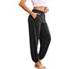 Ekouaer Pantaloni da Pigiama da Donna Lunghi Inverno Pantaloni da Notte con Tasche Caldo Pantaloni Sportivi Invernale Felpa Tuta Vita Alta, Nero S