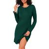 Demegimi Camicia da Notte Donna Cotone a Maniche Lunghe Camicia da Notte Collo a V in Pizzo Morbida e Confortevole