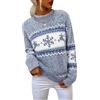 Demegimi Maglioni Natalizi Donna Pullover Natale Maglietta a Manica Lunga Maglione Natalizio Fiocco Neve Alce Girocollo Donna Maglione Festa Natale