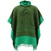 LOUDelephant Morbido Acrilico Lana con Cappuccio Tibet Poncho - Tramonto Verde, One Size