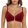 SHEKINI Reggiseni da Donna in Pizzo Senza Ferretto Reggiseni Imbottiti Staccabili Tracolla Non Removibile Reggiseno a Triangolo Reggiseno Comodo 2 Ganci