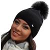 Alur Cappello Donna Invernale con Pom Pom - Universale Berretto Donna Invernale Calda e Elegante - Cuffia Donna Invernale in Maglia - Morbida e Elastica Berretto Beanie (A13)