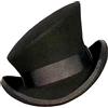 Generic Cappello a cilindro asimmetrico cappello di lana donna uomo unisex cappello a vapore punk cappello a cilindro cappello a cilindro cappello decorativo alla moda cappello peloso, Nero , Taglia unica