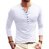 KUYIGO Uomo T Shirt Manica Corta Cotone Henley Camicie Moda Casual T Shirts S-XXL