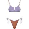 F**K Bikini Donna Reggiseno con Ferretto e Slip Americano Fisso Lilla SW1101-LC