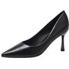 Generico Decollete Donna Tacco Alto 36-42 EU con Tacco 7cm in Pelle Sintetica Scarpe Decolte Eleganti Comode Punta Décolleté Vintage da Cerimonia Tacchi Heels Dance per Ufficio Feste Lavoro,Nero,42