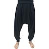 SAVARI | Harem Pants | Modello Turkish | Cotone Riciclato | Pantaloni Lunga Sarouel | Larghezze | Hippy | Senza Tasche | Donne e Uomini | Unisex | per Yoga e Thai Chi | Confortevole | Nero | S-3XL ·