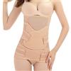 WANYIG 3 in 1 Fascia Post Parto Cesareo Naturale Traspirante Elastico Corsetto Dimagrante Cintura Post Partum maternità con Supporto a C-Postpartum Recoery Pancia/Vita/Bacino (Albicocca, XL)