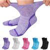 LOFIR Calzini Diabetici da Donna in Bambù: Calze Corti Senza Elastico Senza Cucitura da Uomo - Calzetti Caviglia Extra Larghe per Anziani Gravidanza Piedi Gonfi 5 Paia Multicolore 35-38