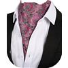 Beaface Cravatte da Uomo, Cravatte Ascot per Uomini con Stampa Paisley Floreale Jacquard Tessuto Cravatta per Matrimonio, Affari, Festa, Casual, Rosa, viola, Taglia unica