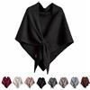 Generico Donna Scialle,Scialle Triangolare Multifunzionale Per Donne,Moda Calda E Accogliente Sciarpa A Maglia,Leggera Da Viaggio Casual Tinta Unita Poncho (Nero)