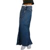 ORANDESIGNE Gonna Lunga in Jeans Lavato retrò da Donna Gonne A-Line Maxi in Denim a Trapezio a Vita Alta Stretch