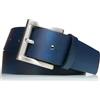 almela | Cintura uomo e donna | Vera Pelle | Larghezza 3,5 cm | 35 mm | Cuoio | Unisex | Cinturino - Cinghia | leather belt, Blu - 35mm, 100