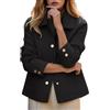 Generisch Giacca corta da donna con eleganti bottoni dorati, elegante cappotto di transizione in stile blazer, effetto giacca leggera per autunno e ufficio, 3XL
