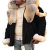ZDJSWJ Pelliccia da uomo in pelliccia morbida Giacca Sherpa in pelle di pecora foderata Parka in lana sintetica scamosciata, Nero , L