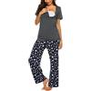 Generic Allattamento Manica Corta Bambino Top Pantaloni Indumenti Da Notte E Donne T Shirt Maternità Set Pigiama Maternità Sonno Donne più Abito Da Sonno, Grigio, M