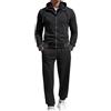 Generic Tuta da jogging da uomo, 2 pezzi, per il tempo libero, per attività all'aria aperta, con chiusura lampo, a maniche lunghe, con cappuccio, pantaloni sportivi
