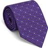 Remo Sartori - Cravatta Lunga Extra Lunga XL in Seta Fantasia Geometrica, Lunghezza da 155 cm a 175 cm, Made In Italy, Uomo (Viola, Lunghezza 155 cm)