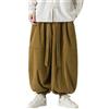WAZHAKU Pantaloni harem da uomo Baggy Aladin, stile giapponese, per il tempo libero, da jogging, da uomo, pantaloni cinesi, pantaloni harem, pantaloni hippie yoga, palloncino Bloomer, casual