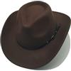 MivBuks Cappello da cowboy da donna e uomo con fascia, cappello da cowgirl, cappello western, cappello da cowboy per donne, nero, marrone, Taglia unica