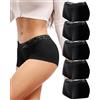 READY TO LOVE Mutande Donna Cotone Boxer Shorts Culotte Slip Pantaloncini Confortable en Dentelle Shorts Donna Pacco da 6 (XXL)