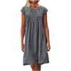 HEONSATI Vestito Estivo Donna Cotone Vestiti da Spiaggia Taglie Forti Comodo Abiti Boho Leggera Elasticizzata Mare Abito a Maniche Corte Estivi Bohémien Classico Vestito Eleganti Lunga Swing Curvy