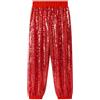 SEAUR Pantaloni da danza per bambini, con paillette, Hip Hop, per ragazze, ragazzi, feste, balli, streetwear, pantaloni da jogging elasticizzati, in vita 110 - 160 = (EU 104 - 158)