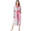 Ladeheid Accappatoio Donna in Spugna di Cotone LA40-191 (Grey-11/Rosa-25, L)