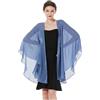 BEAUTELICATE Scialle Donna Elegante per Cerimonia Taglie Forti Chiffon Coprispalle Sheer Stola Donna per Matrimonio Estivo Sposa Abiti (Slate Blue, Taglia Unica)