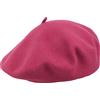 Melegari Berretto Basco Donna | 100% Lana | Roma Beret | Made in Italy (Rosa 14)