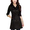 Classic Pink Trench Donna Invernale Elegante Cappotto Doppio Petto Blazer Ufficio Casual Autunno Parka Nero XL