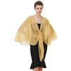 BEAUTELICATE Scialle Stola di Chiffon Donna Elegante Sciarpe Coprispalle CerimoniaDonna Estivo per Matrimonio Sposa Festa (Oro,Taglia unica)