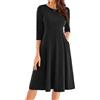 GRACE KARIN Abiti autunnali da donna 2025 abito casual con maniche a 3/4 abito longuette svasato con tasche