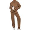 KBOPLEMQ Tuta da donna invernale in pile Teddy caldo pigiama casual a maniche lunghe con cappuccio e pantaloni, set da 2 pezzi, con cappuccio e pantaloni da casa, morbido per il tempo libero, set da