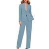 Yekdmxop Tailleur Donna Eleganti Curvy Completo 2 Pezzi Pantaloni e Giacca Cerimonia Tuta Completa Elegante Business Completi di Pantalone e Blazer Maniche Lunghe Tinta Unita per Matrimoni e Feste