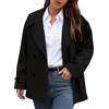 Generisch Cappotto invernale da donna in lana, taglio largo, corto, doppiopetto, elegante, blazer corto, misto lana