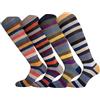 CriCri Socks - 4 Paia Calze Caldo Cotone Uomo Lunghe (Taglia Unica) Calzettoni Uomo Invernali con Fantasia Colorata, Calzini per Abbigliamento Casual e Semi Formale, Made in Italy (Combinazione 5)