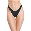 SHEKINI Donna Bikini Perizoma Brasiliano Nuoto Tronchi Sexy Gamba Alta alla Costumi da Bagno Chic Tanga da Donne Vita Bassa Cheeky Fondo Bikini da Spiaggia（M,C-Nero）