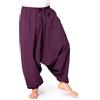 PANASIAM Pantaloni Aladino - Donna e Uomo - Pantaloni in Cotone | Pantaloni harem, trama grezza a righe, vestibilità ampia, yoga, viaggio e quotidiano, vita elastica, tasca, cavallo basso