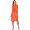 e.Femme® Camicia da notte da donna Jenny 1113 in 93% cotone e 7% elastan, con gufo, Colore: arancione., 52