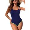 SHEKINI Costume da Bagno Intero da Donna con Collo Alto e Controllo della Pancia Costume da Bagno in Rete con Gancio Posteriore Cavo