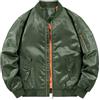 SHINROAD Giacca casual da uomo Giacca da baseball da uomo con colletto alla coreana Giacca da baseball con tasche con chiusura a cerniera Cappotto casual per uomo, Verde militare, XL