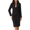 Allegra K Set da 2 pezzi per giacca senza colletto da donna e abito formale con gonna a matita, Nero , S