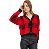 ORSAY Cardigan da donna a scacchi nero rosso