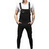 Generico 2024 Salopette da Uomo Jeans in Denim Casual Taglie Forti Cotone Pantaloni Strappati Uomo in Tinta Unita Salopette Uomo Jeans Slim Fit con tasche Moda multi tasche Jumpsuit da Lavoro con Bretelle