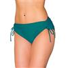 Aquarti Slip Costume Donna con Laccetti - Slip Bikini Donna Regolabile con Arricciatura, Verde Smeraldo, 52