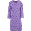 Zeitlos Camicia da notte da donna, a maniche lunghe, termica, in tinta unita, con bottoni, a cuore, lilla., XXL