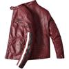 GUOCU Uomo Invernale Colletto alto Moto Pelle PU Ricamo Moto Giacca PU Antivento Aviatore Pilota Bomber Giacca in finta pelle Giubbotto in similpelle Casual Rosso