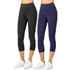 Merry Style Leggings 3/4 Donna MS10-144 (Nero/Blu Marino, S)